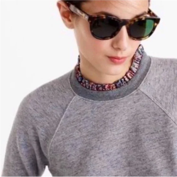 J. Crew Gray Crewneck Sweater with Ribbed Details - Picture 7 of 7